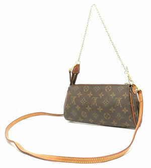 Louis Vuitton Monogram Clutch Accessory Bag Crossbody Handbag Eva Shoulder Brown